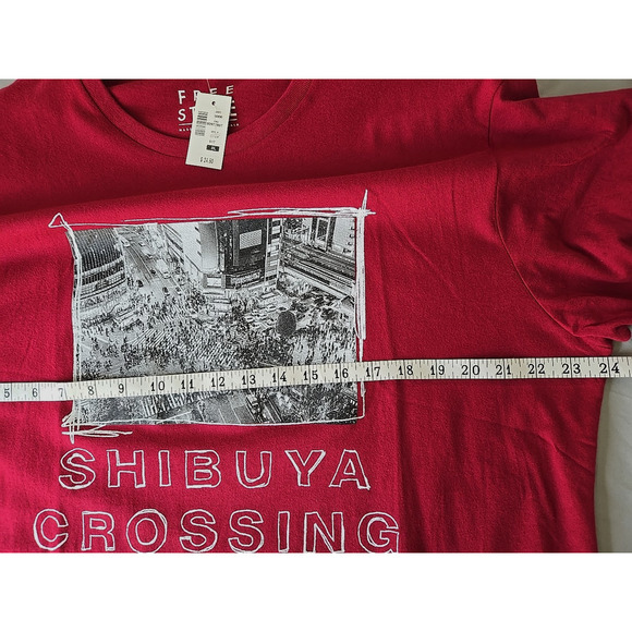 NWT Free State Men's T-Shirt XL Shibuya Crossing Tokyo Japan Red Graphic Tee - Picture 3 of 4